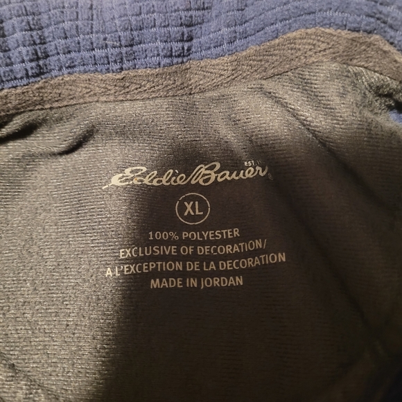 Men's Eddie Bauer XL 1/4 Zip 100% Polyester Pull Over Golf Sweater - Picture 3 of 5